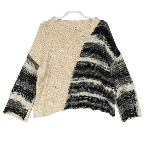 POL | Medium | Ivory Oreo Multi Sweater Oversized‎ Chunky Knit boho mix media - Picture 1 of 5